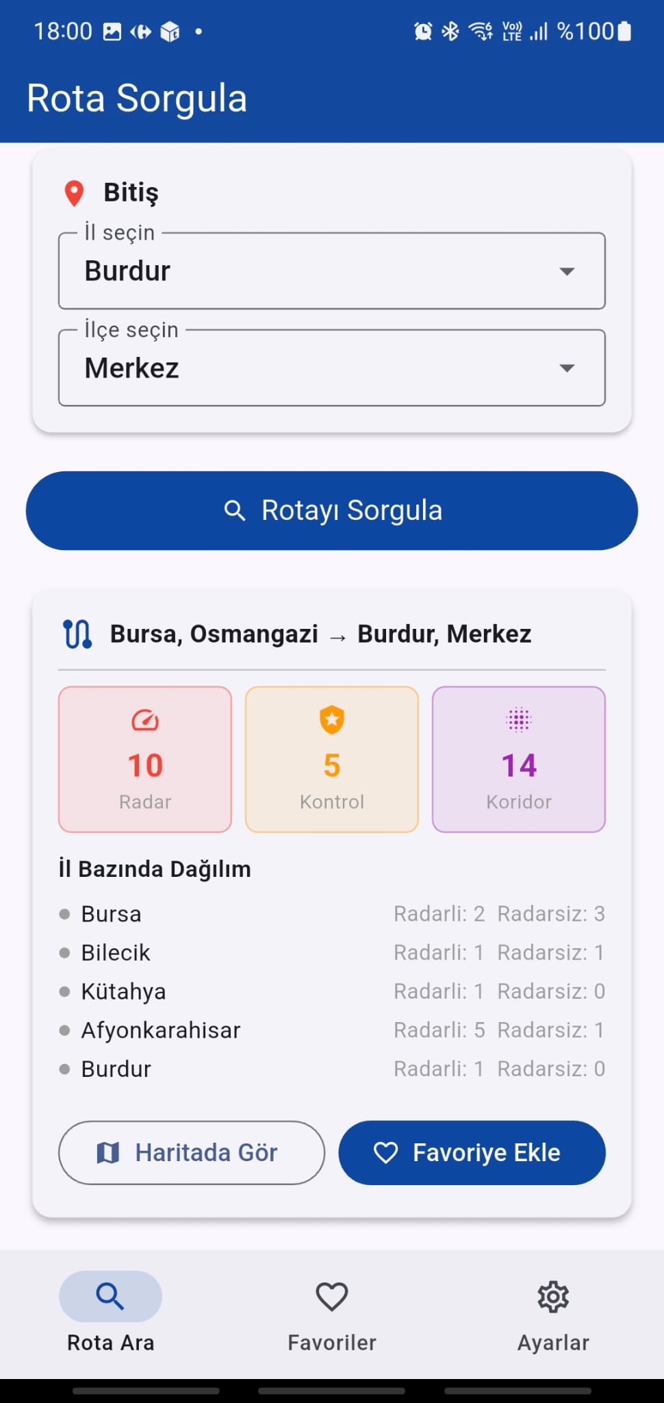 Radar Bilgi Sistemi ekran görüntüsü